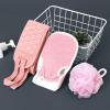 Bath Towel Set of Strong Back rubbing Gloves Men's Bath Artifacts Female Bath Home Back scrubbing mud rubbing ash Bath Ball (Color : Brickred) view 2
