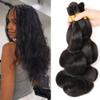 YAOJISUDAJI Bulk Human Hair Body Wave - 3 Bundles (300g) Natural Black 26 Inch Weft-Free for Seamless Box & Boho Knotless Braids view 1
