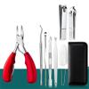 Pedicure Set Toe Nail Clippers Ingrown Toenails Nippers Cutters Steel Manicure Cutters Tools,10pcs,red view 1
