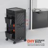 OmySalon Salon Trolley Cart, Hair Stylist Station with 2 Lockable Doors, Rolling Hair Cart Organizer with Drawers & Bucket & Dryer Holder, Barber Shop Hairdressing Beauty Tattoo Versatile Equipment view 4