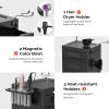 OmySalon Salon Trolley Cart, Hair Stylist Station with Lockable Drawer, 2 Magnetic Color Bowls & 2 Storage Baskets, Metal Barbershop Beauty Hairdressing Tattoo Equipment, Black view 4