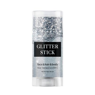 Silver Body Glitter Stick,Holographic Sequins Paint Sparkling Face Glitter for Women Face/Body/Hair/Eyes/Lip Glitter Makeup.