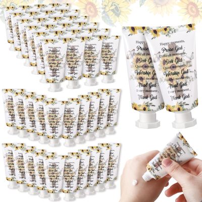 Heigble 50 Pack Christian Hand Lotion Bulk Gifts for Women Christmas Stocking Stuffers Gifts Bible Mini Travel Hand Lotion for Women Church Appreciation(Stylish)