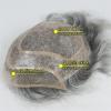 Hair Toupee Men Human Hair Toupee for Men 8"x10" Durable Mono with PU Base Men's Toupee #1B Black with Gray Color Lace Front Mens Hair Replacement System Men's Toupee (Color : 1B80 8x10inch) view 4