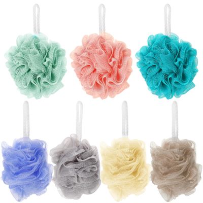 Healvian Sponges Bath Ball Set 7 Pieces Body Scrubbers Knots Cleansing Multi- for Family