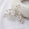 Beavorty Flower Rhinestone Hair Comb for Brides Elegant Wedding Hair Accessories Chic Floral Side Comb for Women for Bridal Parties and Special Occasions view 3