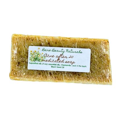 Bare Beauty Naturals 100% Natural Acne after 20 (Aa20) medicated soap // Plant-Based // Various Soap Cut Sizes (Brick cut 9-10.9 oz, Shaving Brush + Bowl)