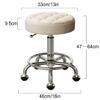 Rolling Salon Stool Adjustable Height Swivel Stool, Beauty Nail Barber Shop Swivel Lifting Round Stool with Wheels and Foot Rest for Salon Esthetician and Home Office,Black view 2