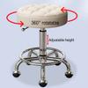 Rolling Salon Stool Adjustable Height Swivel Stool, Beauty Nail Barber Shop Swivel Lifting Round Stool with Wheels and Foot Rest for Salon Esthetician and Home Office,Black view 4