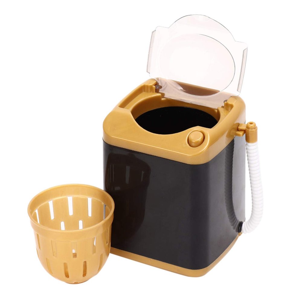Cosmetic Tool Cleaning Machine, Makeup Brush Cleaner Washing Machine Cleaner Washing Machine Mini Washing Machine, for Gift Home (Gold)