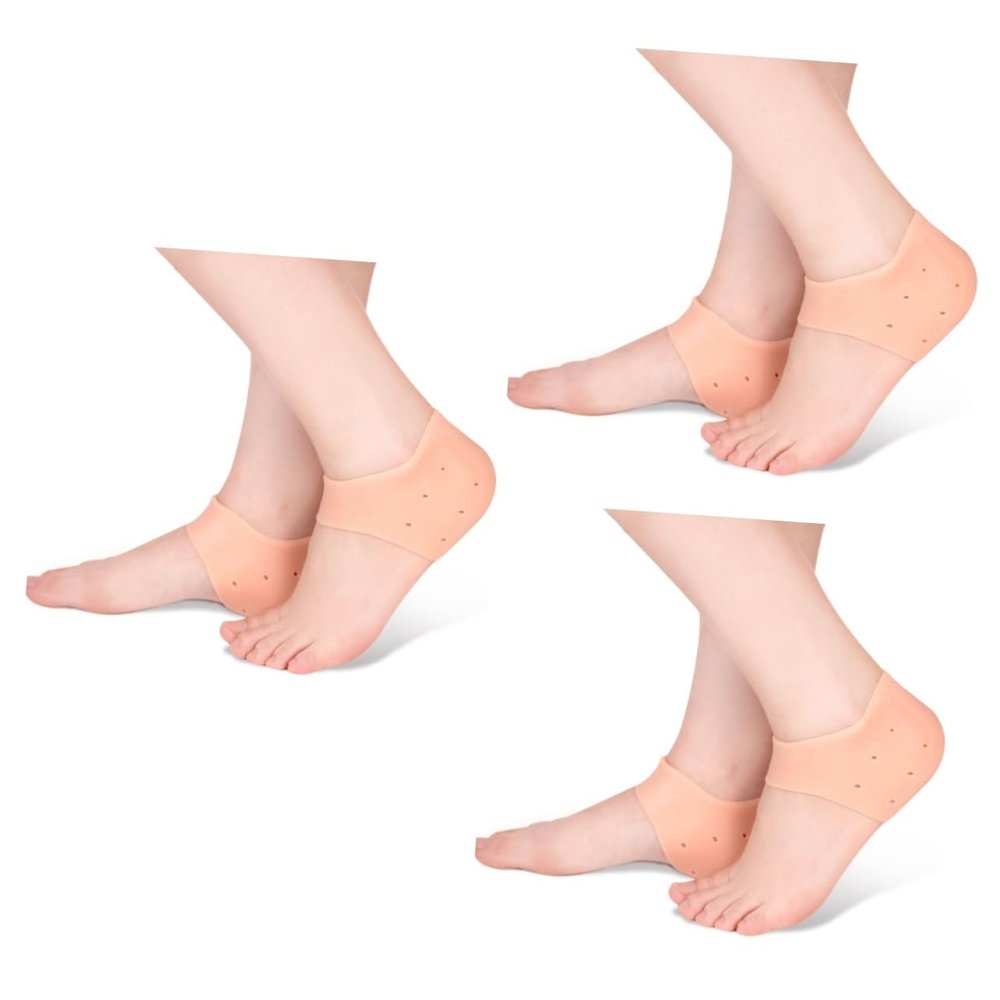 balacoo 3pcs Heel Protection Socks Gel Cushion Plantar Fasciitis Relief Moisturizing Foot Care Silicone Gel Comfortable Stretchy Design