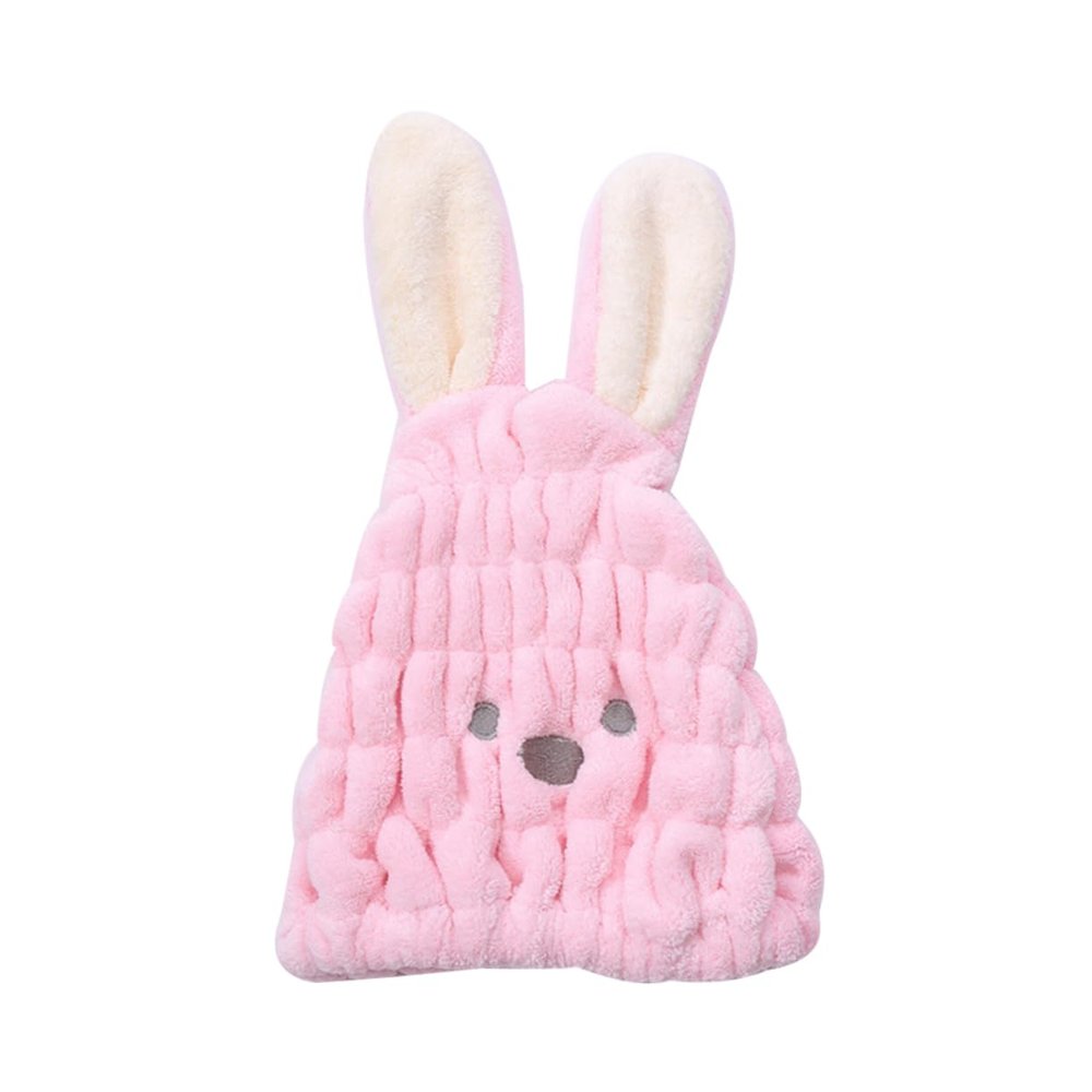 balacoo Creative Cartoon Rabbit Dry Hair Hat for Boy Girl Super Absorbent Soft Hair-drying Cap for Bathing and Face Washing Random Color