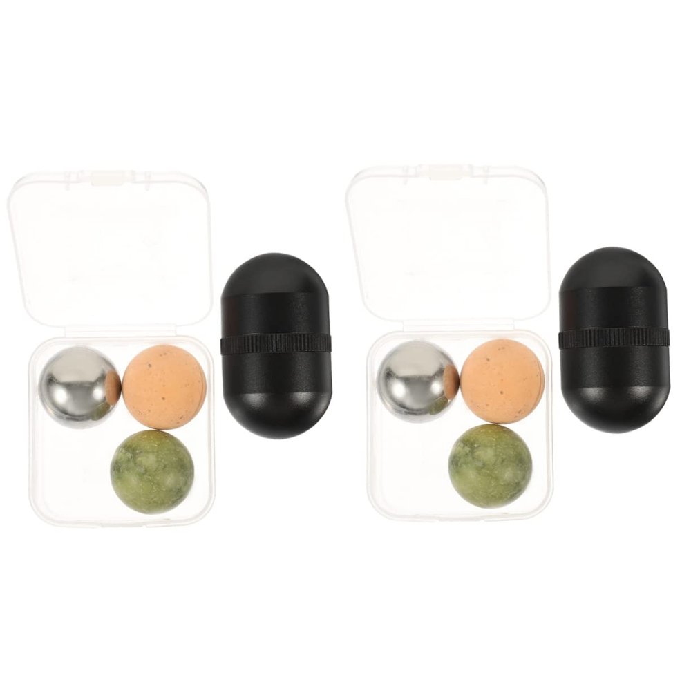 balacoo 2sets Jade Ball Roller Face Massage Ball Roller for Skincare and Gua Sha
