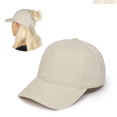 Ponyflo Cotton Ponytail Hat - Ponytail Caps for Women, Designed for All Hair Types