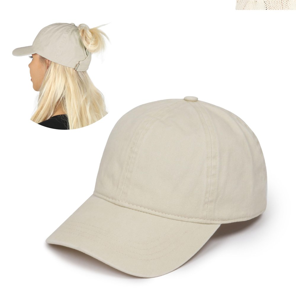 Ponyflo Cotton Ponytail Hat - Ponytail Caps for Women, Designed for All Hair Types