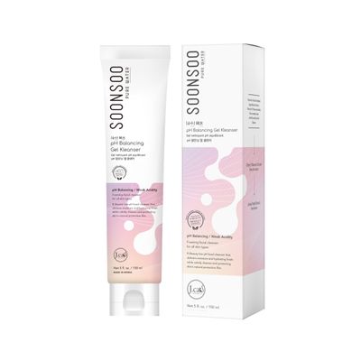 J.CAT BEAUTY Soonsoo pH Balancing Gel Face Cleanser, Gently Cleanses the Skin while Maintaining Healthy Skin pH with Anise Fruit Extract and Cherry Blossom 5 Fl. Oz