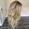 Ash Blonde Balayage Remy Human Hair Lace Wig Slightly Bleached Knots Rooted 13X4 HD Invisible Glueless Lace Front Human Hair Wig Pre Plucked with Baby Hair P18/613 Ombre Ash Blonde Highlight Wig view 4