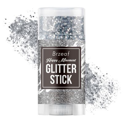 Brzeaf Fairy Costume Body Face Glitter, Waterproof & Long Lasting, Hair Eyeshadow Face Body Glitter, Singer Concert Music Rave Festival, Glitter Stick Makeup & Face Glitter Gel
