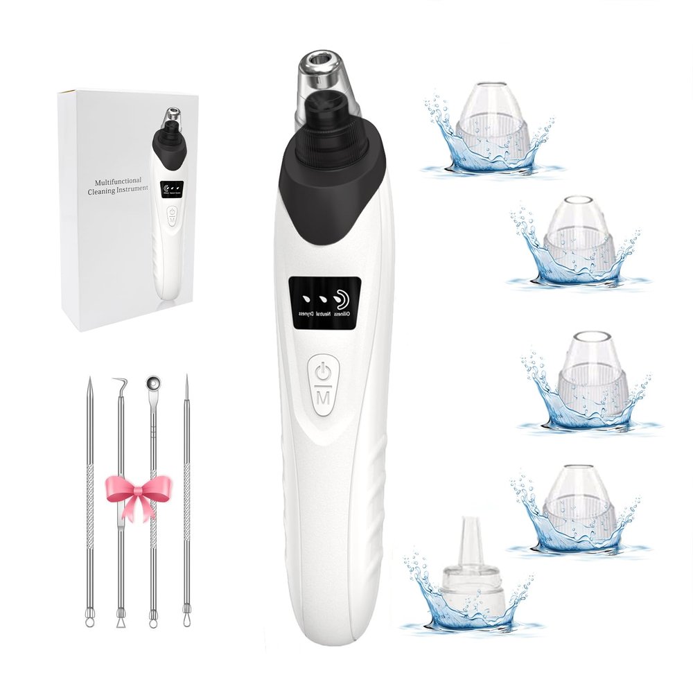 2025 Blackhead Remover Pore Vacuum,Facial Pore Cleaner-5 Suction Power,5 Probes,USB Rechargeable Blackhead Vacuum Kit Electric Acne Extractor Tool for Adult