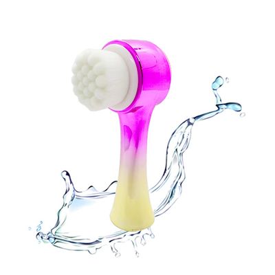 Facial Cleansing Brush 2 in 1Double-Sided Facial Cleaning Brush with Soft Bristles for Deep Pore Exfoliation, Wash Makeup, Massaging (Gold)
