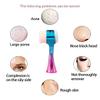 Facial Cleansing Brush 2 in 1Double-Sided Facial Cleaning Brush with Soft Bristles for Deep Pore Exfoliation, Wash Makeup, Massaging (Green) view 4