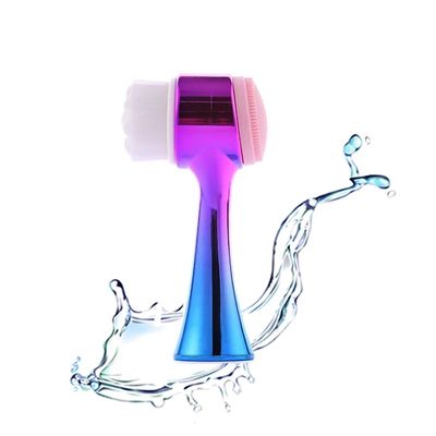 Facial Cleansing Brush 2 in 1Double-Sided Facial Cleaning Brush with Soft Bristles for Deep Pore Exfoliation, Wash Makeup, Massaging (Blue)