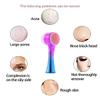 Facial Cleansing Brush 2 in 1Double-Sided Facial Cleaning Brush with Soft Bristles for Deep Pore Exfoliation, Wash Makeup, Massaging (Blue) view 4