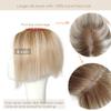 FQNing Human Hair Topper, Balayage Hair Blonde Short Remy Hair Piece 5''*5.5'' Soft Silk Base Crown Coverage No Bangs for Women (8 Inch, T16/10,honey blonde with toffee lowlights and level 9/10 root) view 2