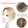 FQNing Hair Topper Real Human Hair, Crown Coverage Balayage Remy Straight Hairpiece Topper Density 130% for Hair Loss (8 Inch, T22/9 Platinum blonde with level 8/9 lowlights and root) view 2