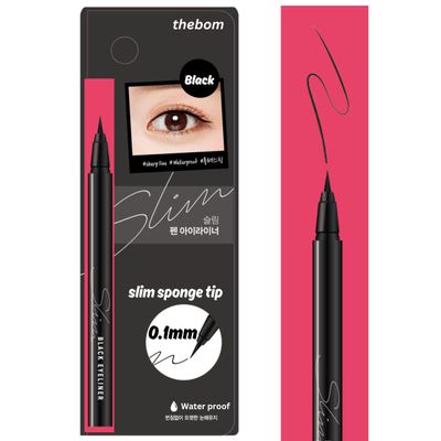 [thebom] Ultra-Fine Slim Eyeliner Waterproof Liquid Eye Makeup (Black, 1ea)