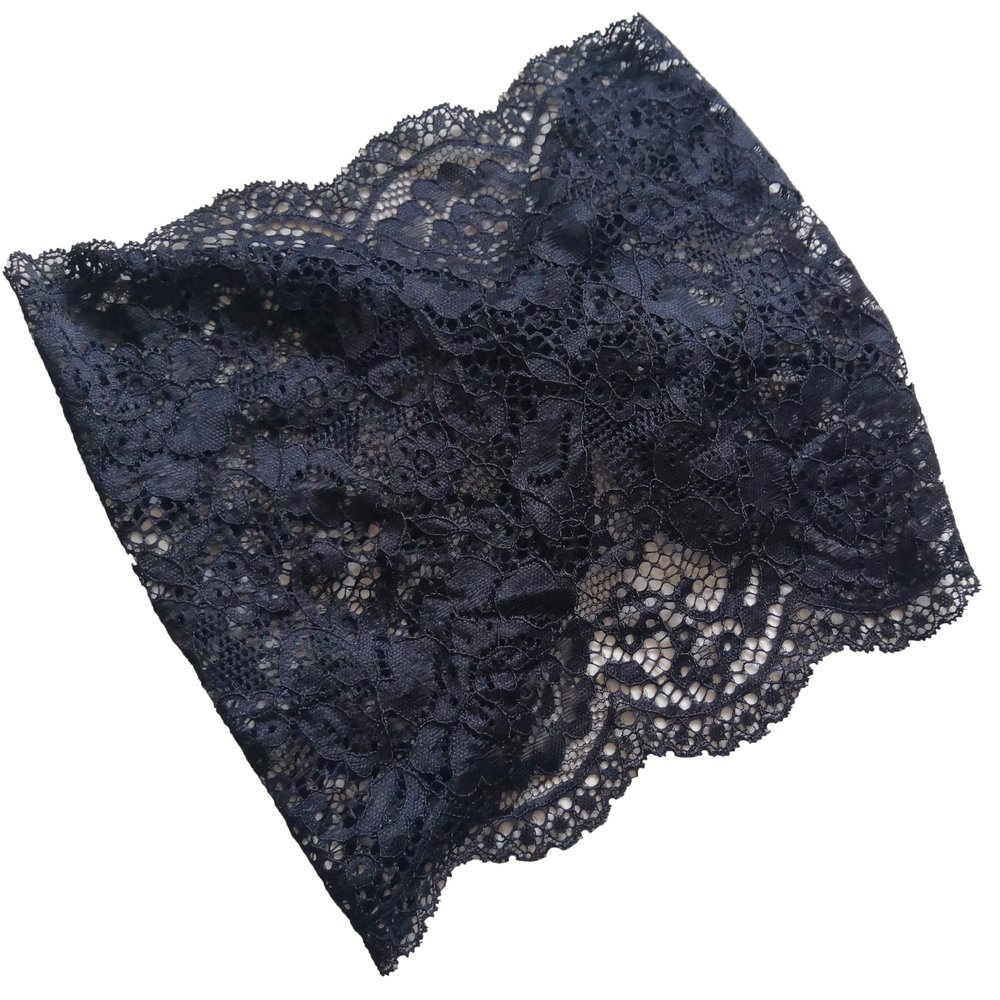 Oyabridal 7.6'' Wide Black Lace Headband for Women Stretch Church Lace Headband Hair Accessories For Women