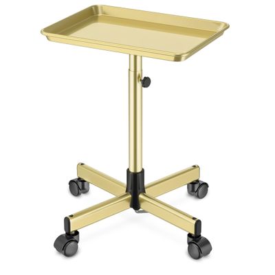 DEER BEAUTY Salon Tray on Wheels - Premium Aluminum Tattoo Tray Rolling Trolley - Adjustable Salon Service Rolling Tray Hairdresser Cart with Clinic Spa Rolling Tray Wheels (Bronze)