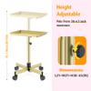 DEER BEAUTY Salon Tray on Wheels - Premium Aluminum Tattoo Tray Rolling Trolley - Adjustable Salon Service Rolling Tray Hairdresser Cart with Clinic Spa Rolling Tray Wheels (Bronze) view 2