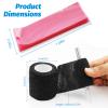200PCS Pen Covers with 6PCS Grip Tape - Combofix Machine Wrap Cover Pink Pen Bags Pen Sleeves Machine Sleeves with Black Grip Wrap Self-Adherent Tape Plastic Covers view 3