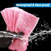 200PCS Pen Covers with 6PCS Grip Tape - Combofix Machine Wrap Cover Pink Pen Bags Pen Sleeves Machine Sleeves with Black Grip Wrap Self-Adherent Tape Plastic Covers view 4