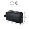 Awesometik Black Mens Travel Bag Toiletries Organizer Case for Grooming, Toiletry Bag for Men, Travel Essentials Shaving Dopp Kit, Geniune Leather Water Resistant Cosmetic Bag Pouch view 2