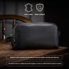 Awesometik Black Mens Travel Bag Toiletries Organizer Case for Grooming, Toiletry Bag for Men, Travel Essentials Shaving Dopp Kit, Geniune Leather Water Resistant Cosmetic Bag Pouch view 3