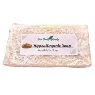 Bare Beauty Naturals 100% Natural Hypoallergenic Soap-unscented- no color- no additives- Acne soap-Plant-Based- Various Soap Cut Sizes (Brick cut 9-10.9 oz, Lrg Med-Exfol Crocus)