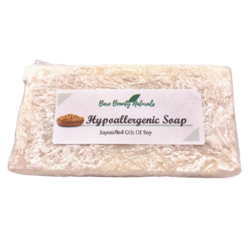 Bare Beauty Naturals 100% Natural Hypoallergenic Soap-unscented- no color- no additives- Acne soap-Plant-Based- Various Soap Cut Sizes (Brick cut 9-10.9 oz, Lrg Med-Exfol Crocus)