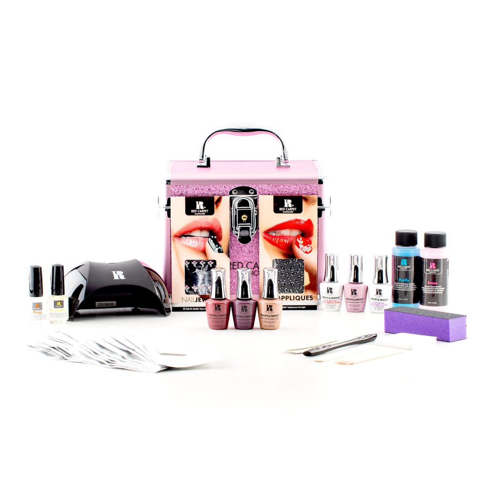 RC Red Carpet Manicure Fortify & Protect Bundle Pink Kit DIY Gel Polish System, Salon-Quality Manicures at Home, Complete with Tools & Accessories (3PK Neutrals)