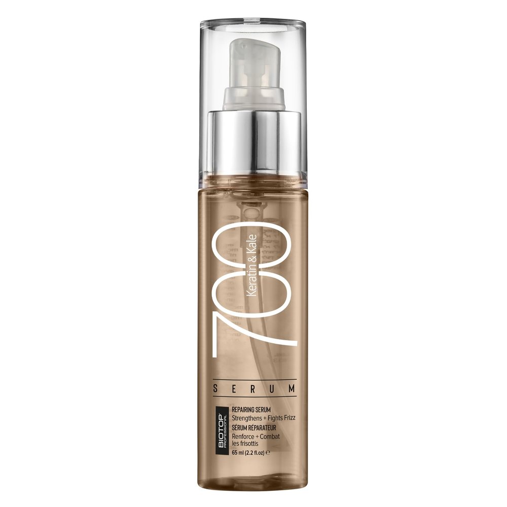 Biotop Professional 700 Keratin + Kale Serum - Heat Protectant and Hair Repair Treatment for Frizzy + Damaged Hair - Smoothing and Strengthening for Split Ends - (2.2 oz/60ml)