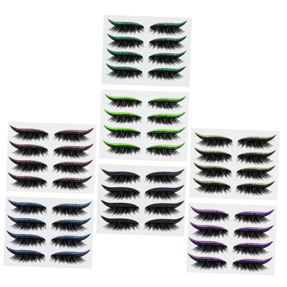 balacoo 28pairs Glitter Eyeliner Decals Eye Makeup Stickers for Festivals Parties and Cosplay Easy Application Color for Special Occasions