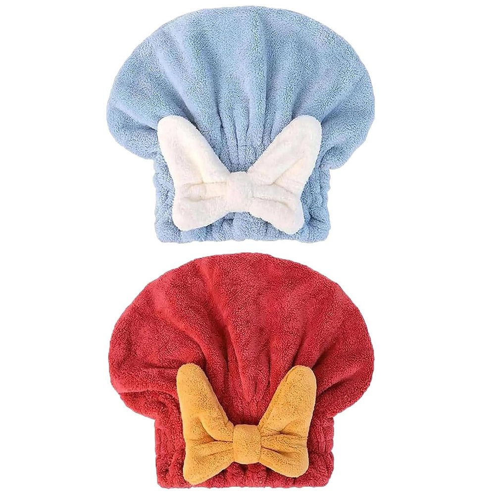 2PCS Super Absorbent Hair Towel Wrap for Wet Hair,Quick Dry Head Wrap with Bow-Knot Shower,Absorbent Hair Towel Wrap (2PCS F)