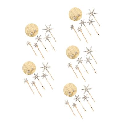 balacoo 25pcs Rhinestone Hair Barrettes for Women Alloy Star Clips Gold for Weddings and Parties Lightweight and Stylish Hair Accessories