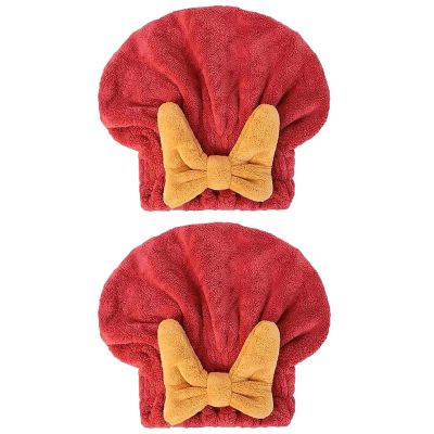 2PCS Super Absorbent Hair Towel Wrap for Wet Hair,Quick Dry Head Wrap with Bow-Knot Shower,Absorbent Hair Towel Wrap (2PCS C)