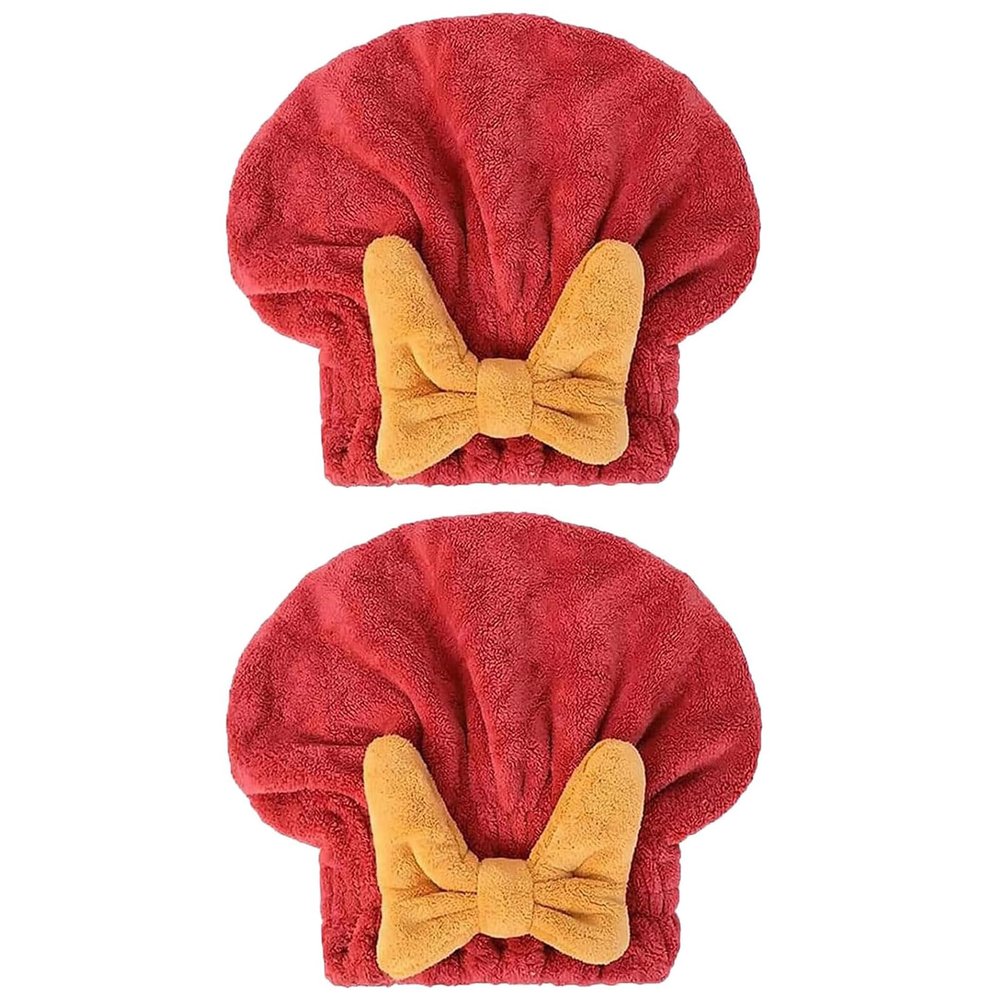 2PCS Super Absorbent Hair Towel Wrap for Wet Hair,Quick Dry Head Wrap with Bow-Knot Shower,Absorbent Hair Towel Wrap (2PCS C)