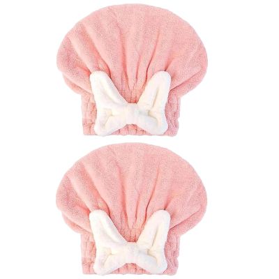 2PCS Super Absorbent Hair Towel Wrap for Wet Hair,Quick Dry Head Wrap with Bow-Knot Shower,Absorbent Hair Towel Wrap (2PCS B)