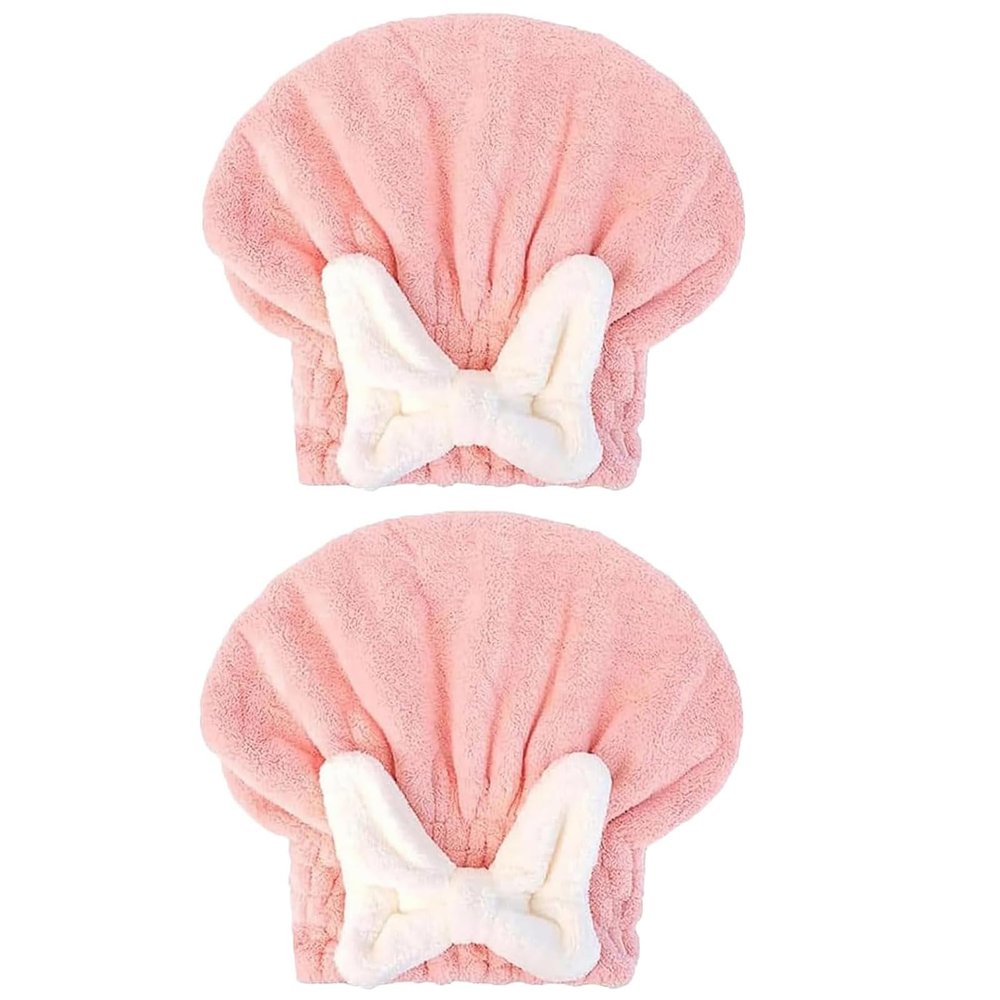 2PCS Super Absorbent Hair Towel Wrap for Wet Hair,Quick Dry Head Wrap with Bow-Knot Shower,Absorbent Hair Towel Wrap (2PCS B)