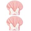 2PCS Super Absorbent Hair Towel Wrap for Wet Hair,Quick Dry Head Wrap with Bow-Knot Shower,Absorbent Hair Towel Wrap (2PCS B) view 1