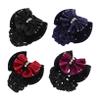 balacoo 4pcs Bow Hair Snood Lightweight Elastic Hair Nets with Delicate Bowknots for Work Ceremonies Daily Use for Comfort view 1